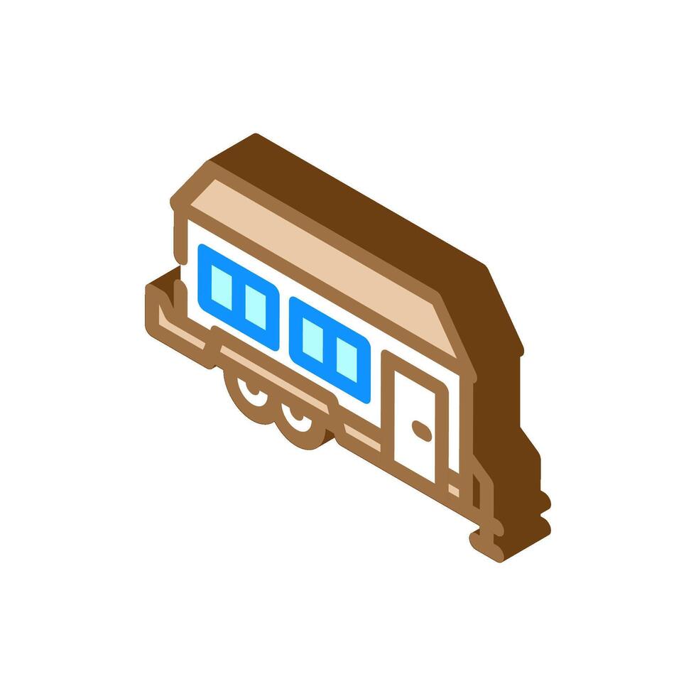wheels mobile home isometric icon illustration vector
