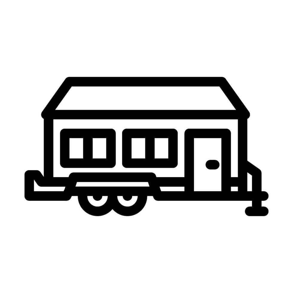 wheels mobile home line icon illustration vector