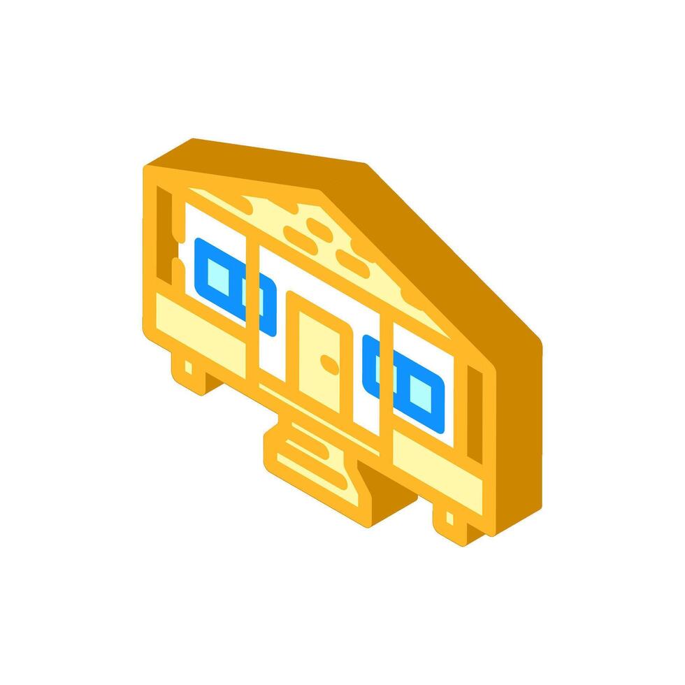 porch steps mobile home isometric icon illustration vector