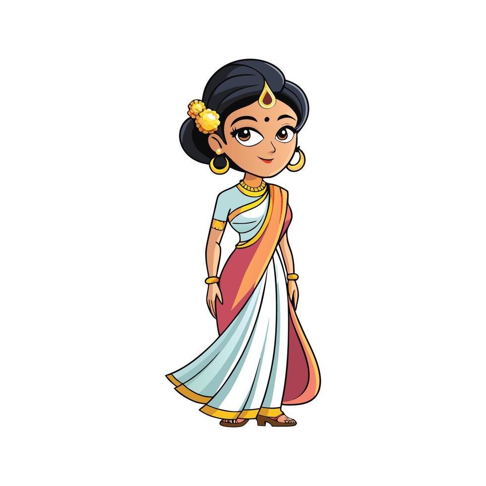 Lovely Saree Fashion Model Artwork vector