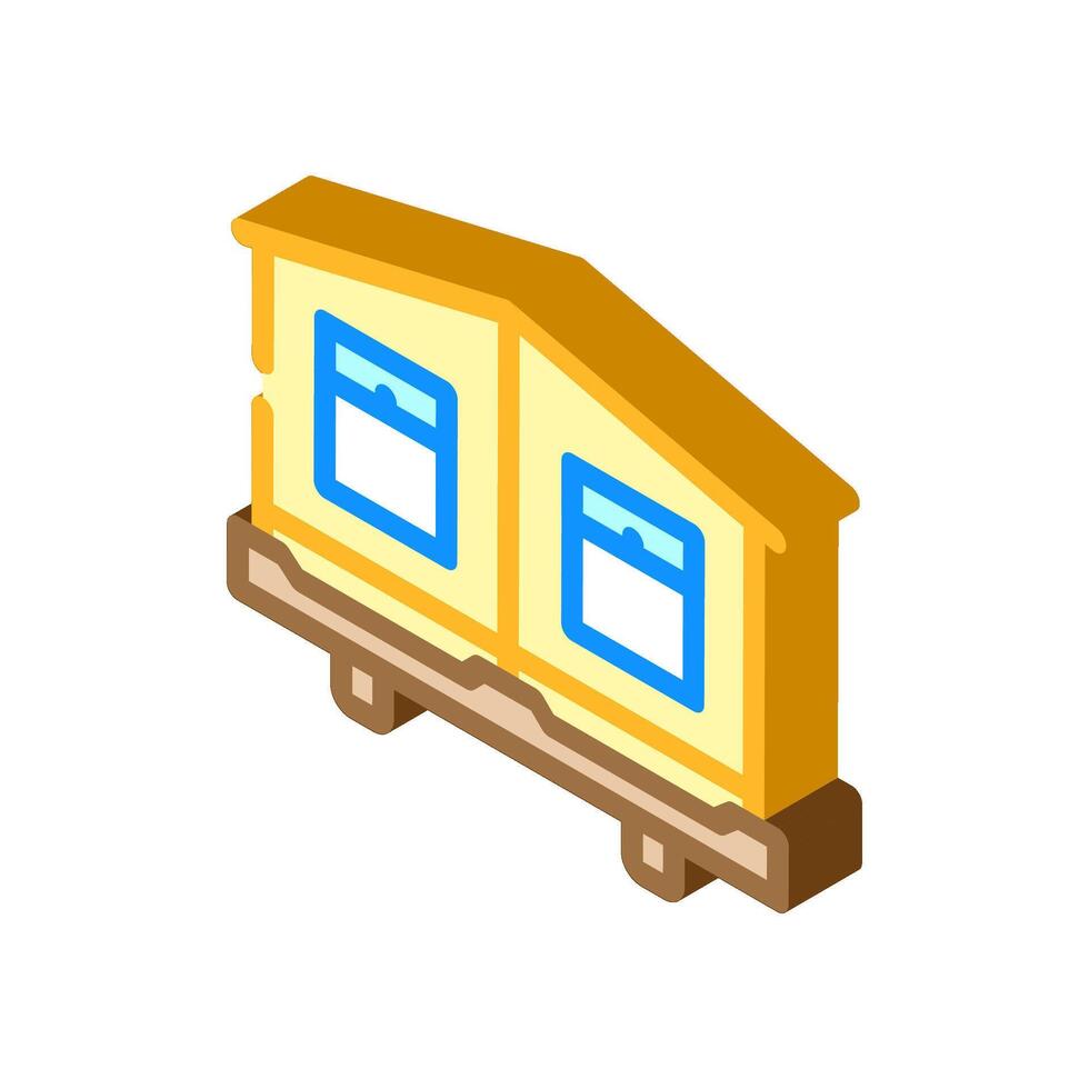 double wide trailer mobile home isometric icon illustration vector
