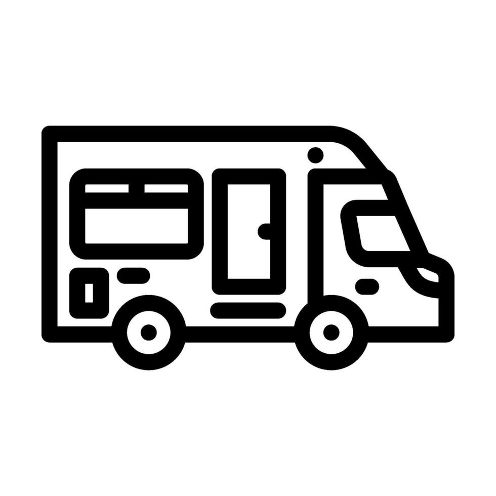 rv recreational vehicle mobile home line icon illustration vector