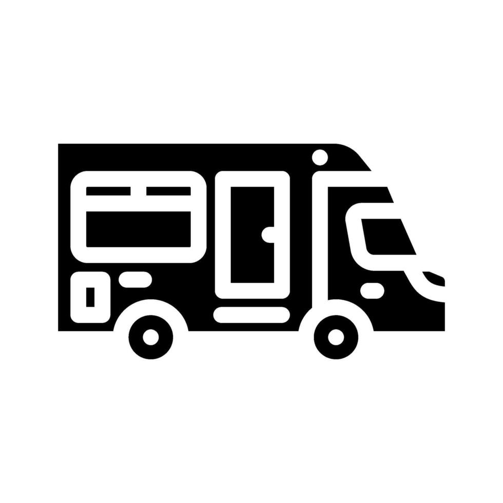 rv recreational vehicle mobile home glyph icon illustration vector