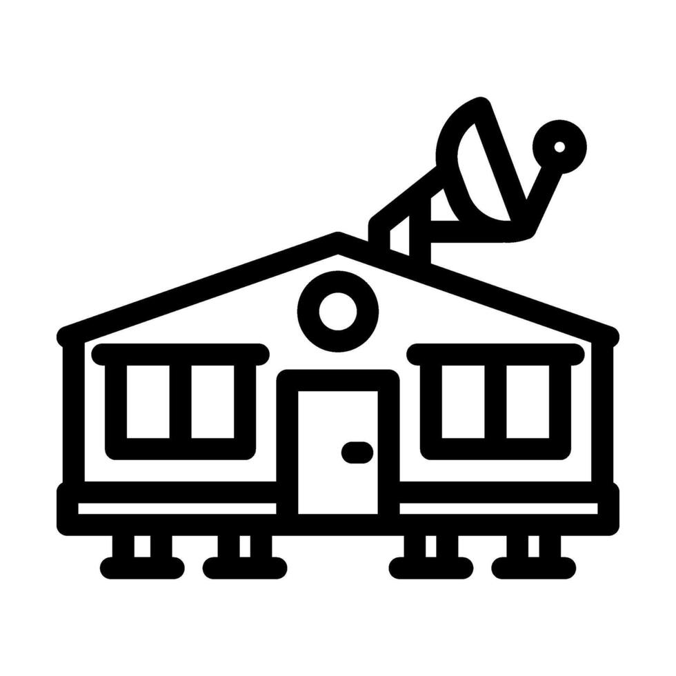 satellite dish on mobile home roof line icon illustration vector