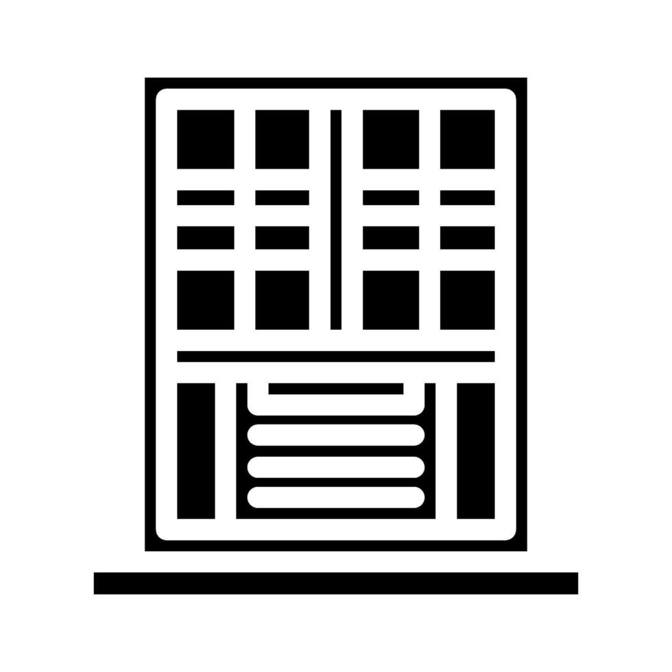 window air conditioner unit glyph icon illustration vector