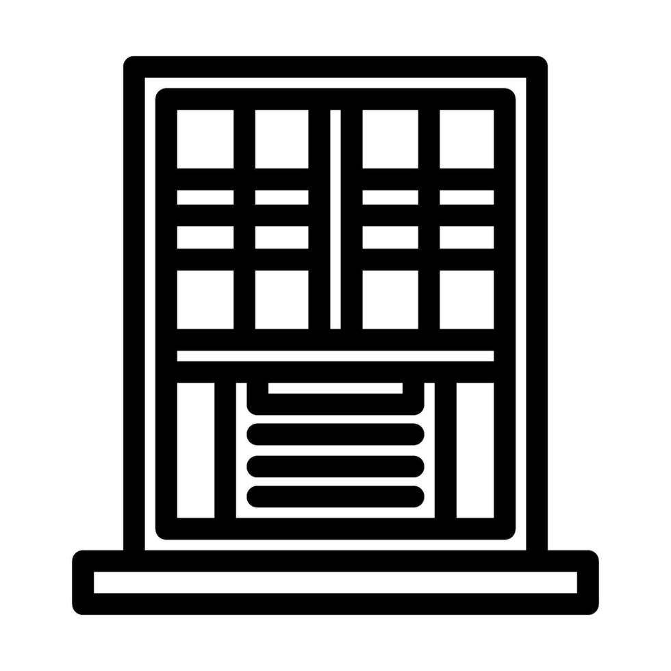 window air conditioner unit line icon illustration vector