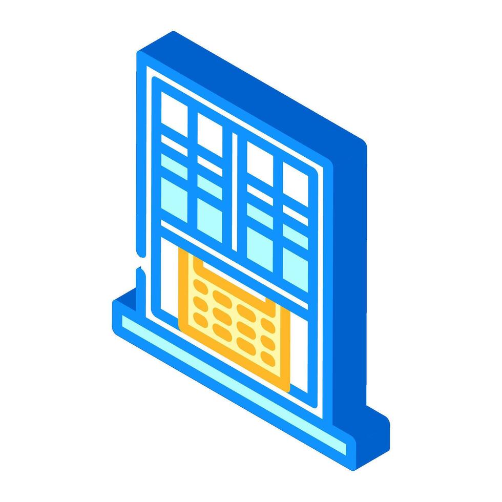 window air conditioner unit isometric icon illustration vector