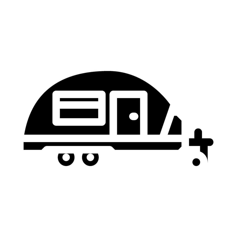 camper trailer mobile home glyph icon illustration vector