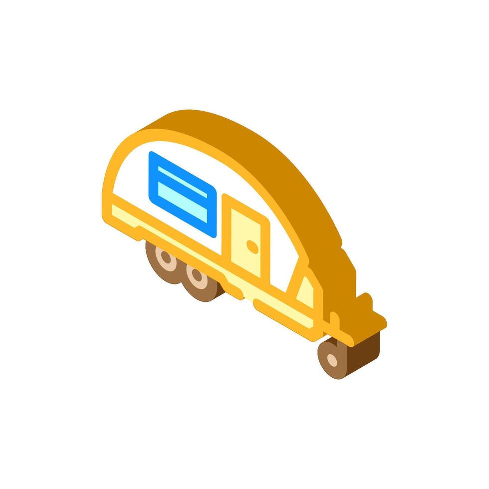 camper trailer mobile home isometric icon illustration vector