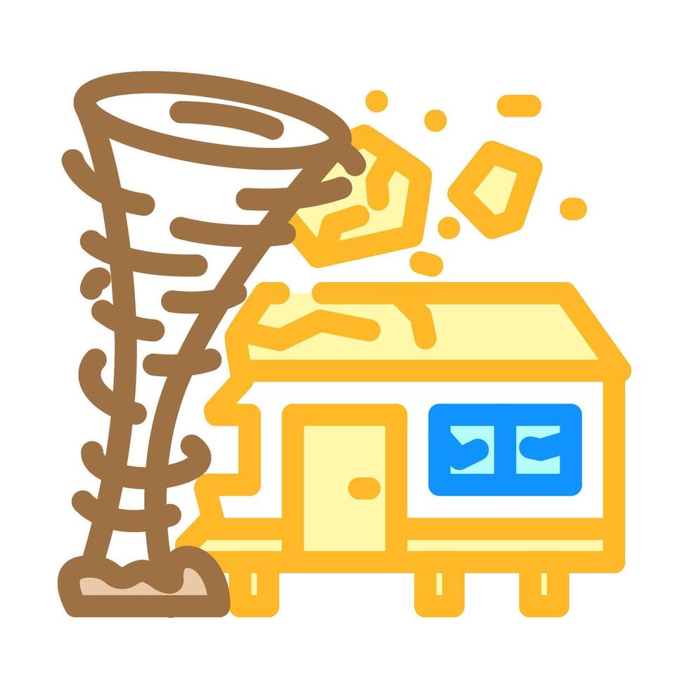tornado mobile home color icon illustration vector
