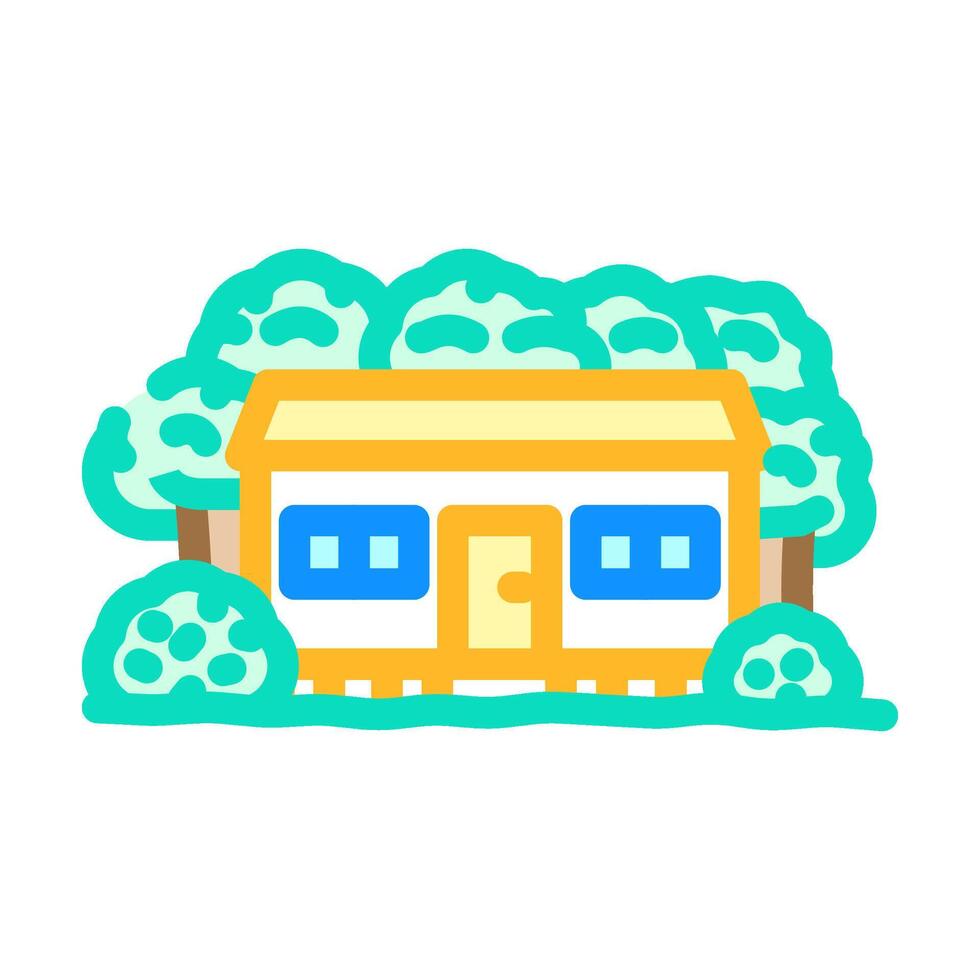 rustic forest mobile home color icon illustration vector