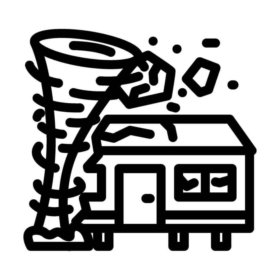 tornado mobile home line icon illustration vector