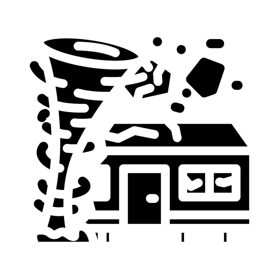 tornado mobile home glyph icon illustration vector