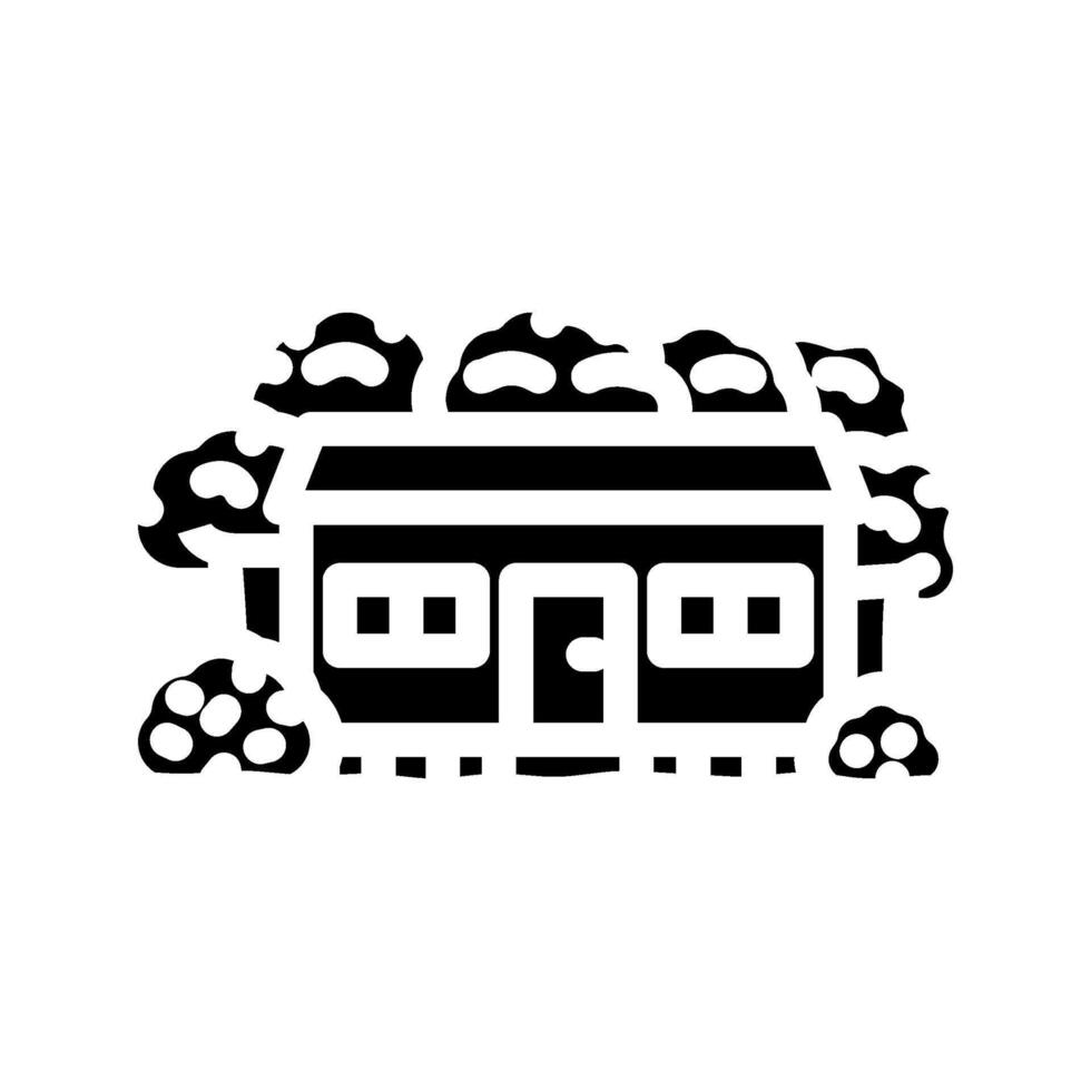 rustic forest mobile home glyph icon illustration vector