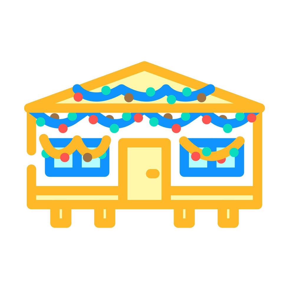 christmas lights mobile home color icon illustration vector