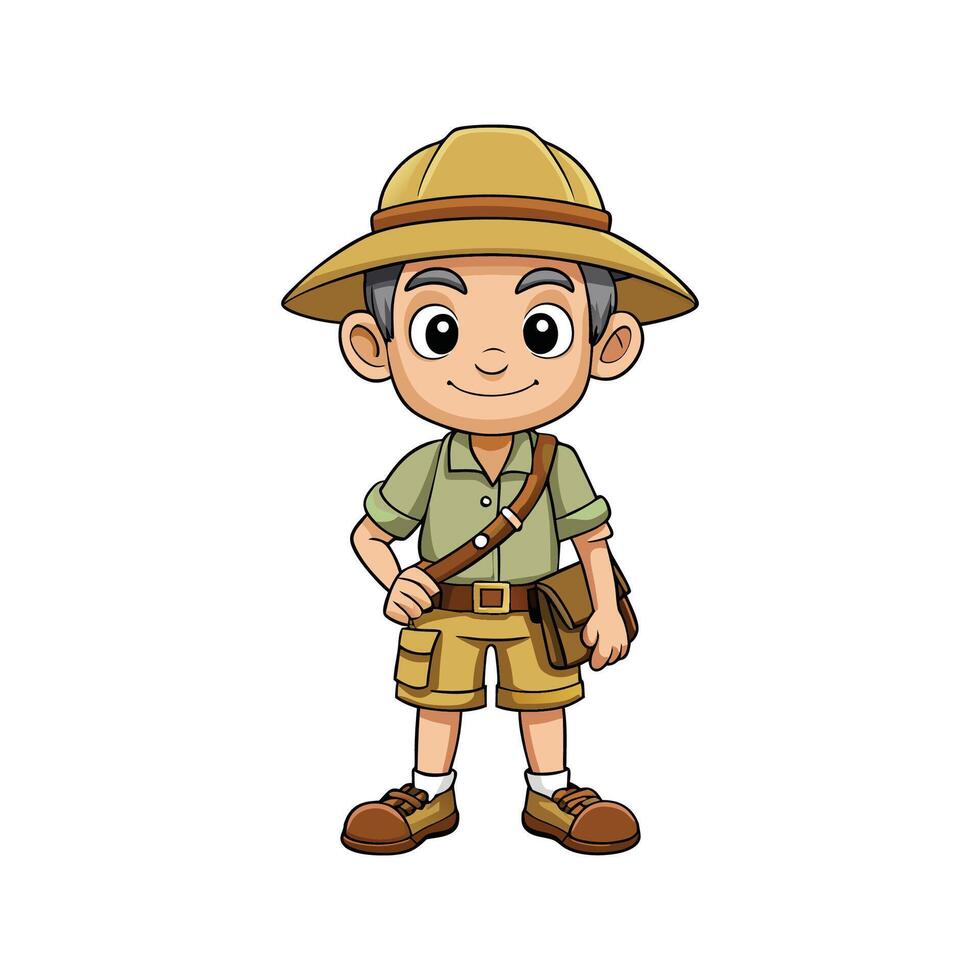 Adventurous Safari Explorer Fashion Model vector