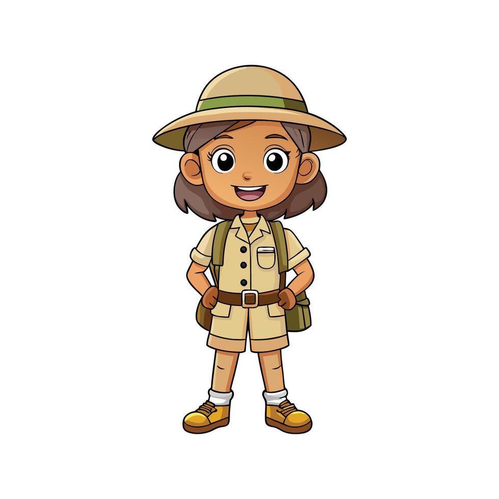 Trendy Safari Explorer Fashion Model vector