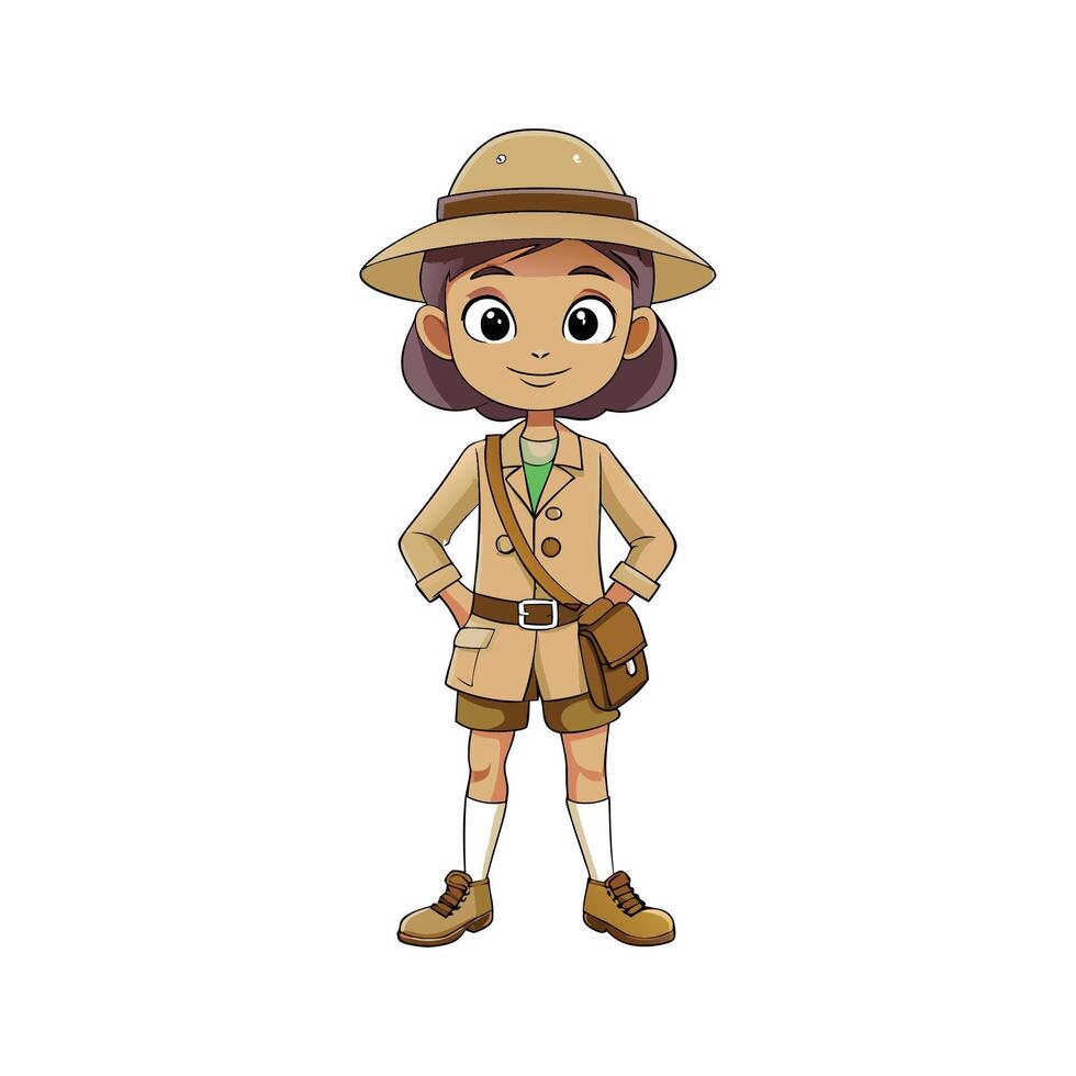 Stylish Safari Explorer Fashion Model vector