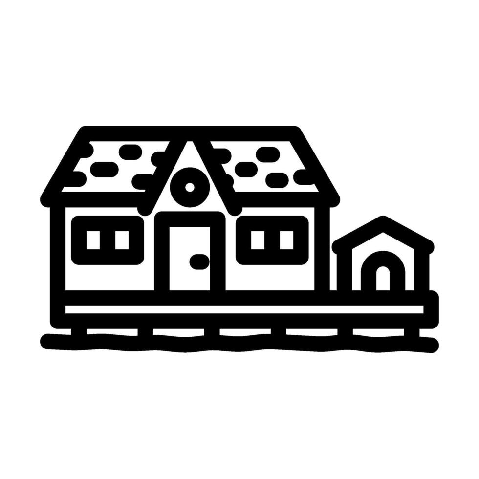 doghouse mobile home line icon illustration vector