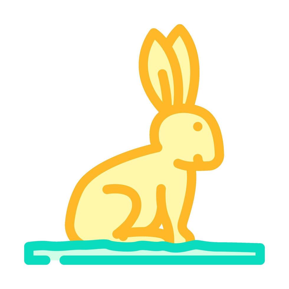 rabbit pet home color icon illustration vector