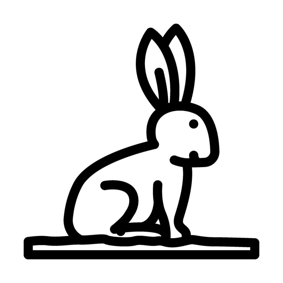 rabbit pet home line icon illustration vector
