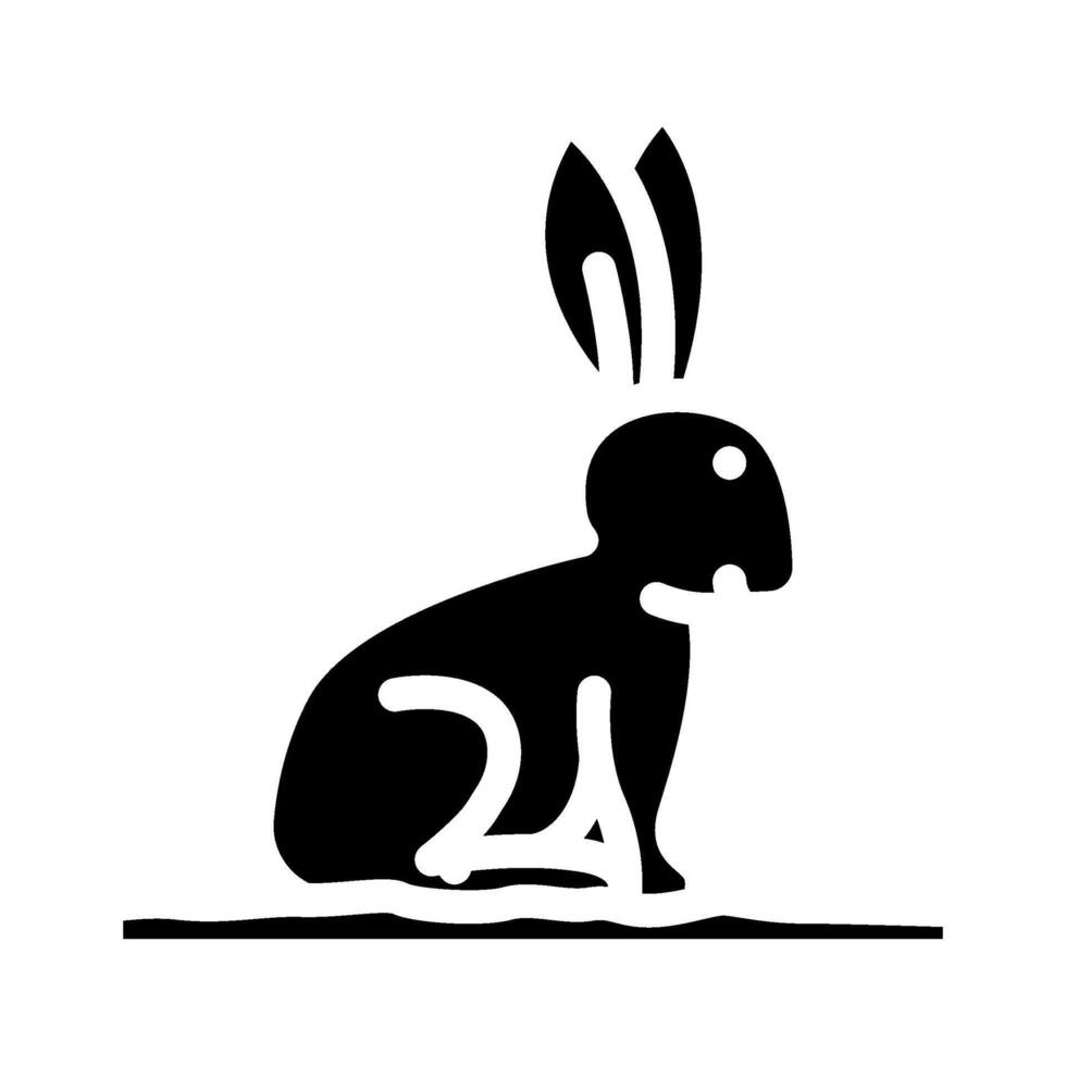 rabbit pet home glyph icon illustration vector