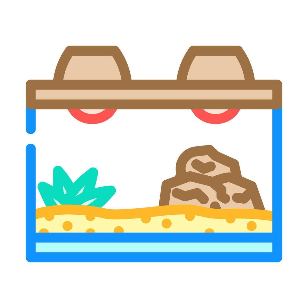 reptile terrarium pet home color icon illustration vector