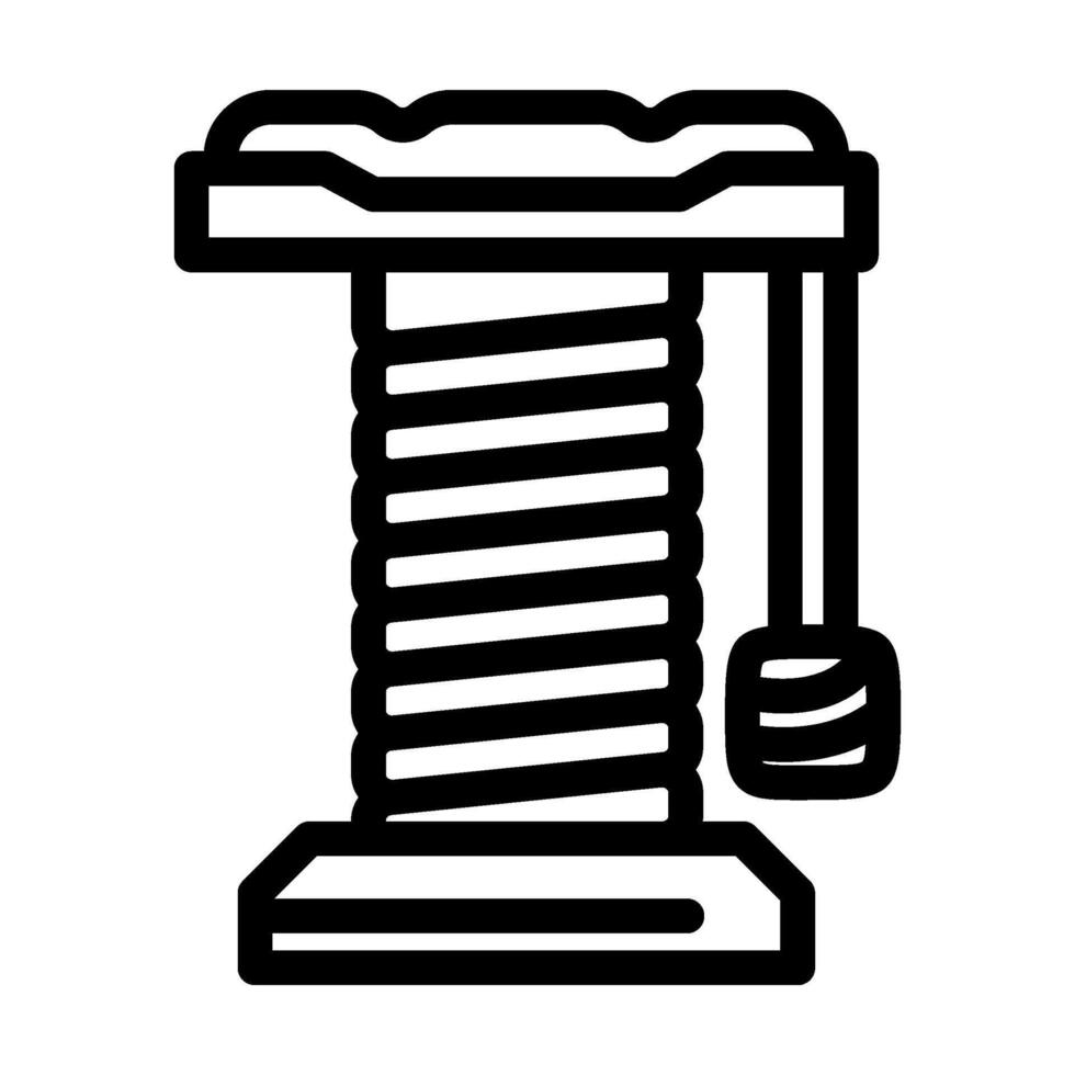 cat scratching post pet home line icon illustration vector