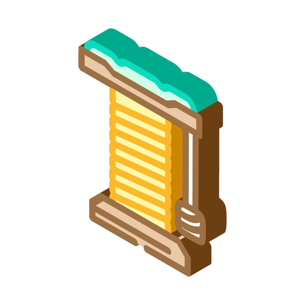 cat scratching post pet home isometric icon illustration vector