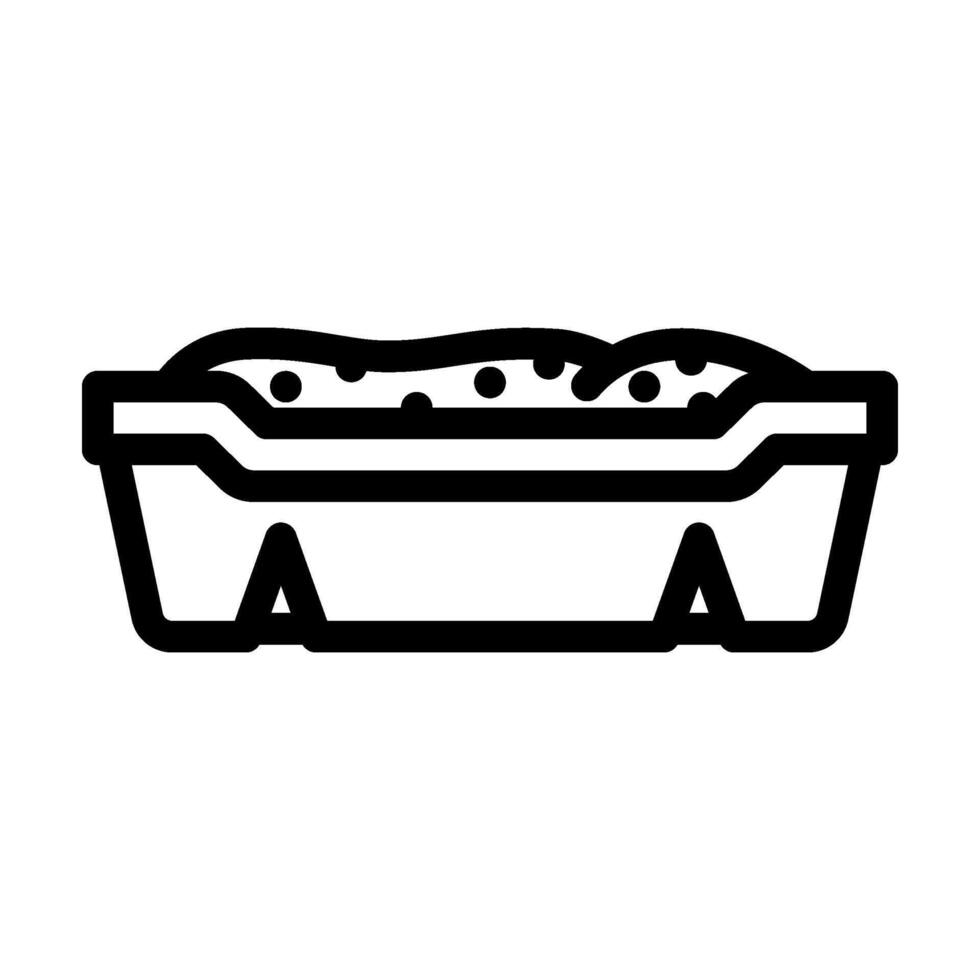 cat litter box pet home line icon illustration vector
