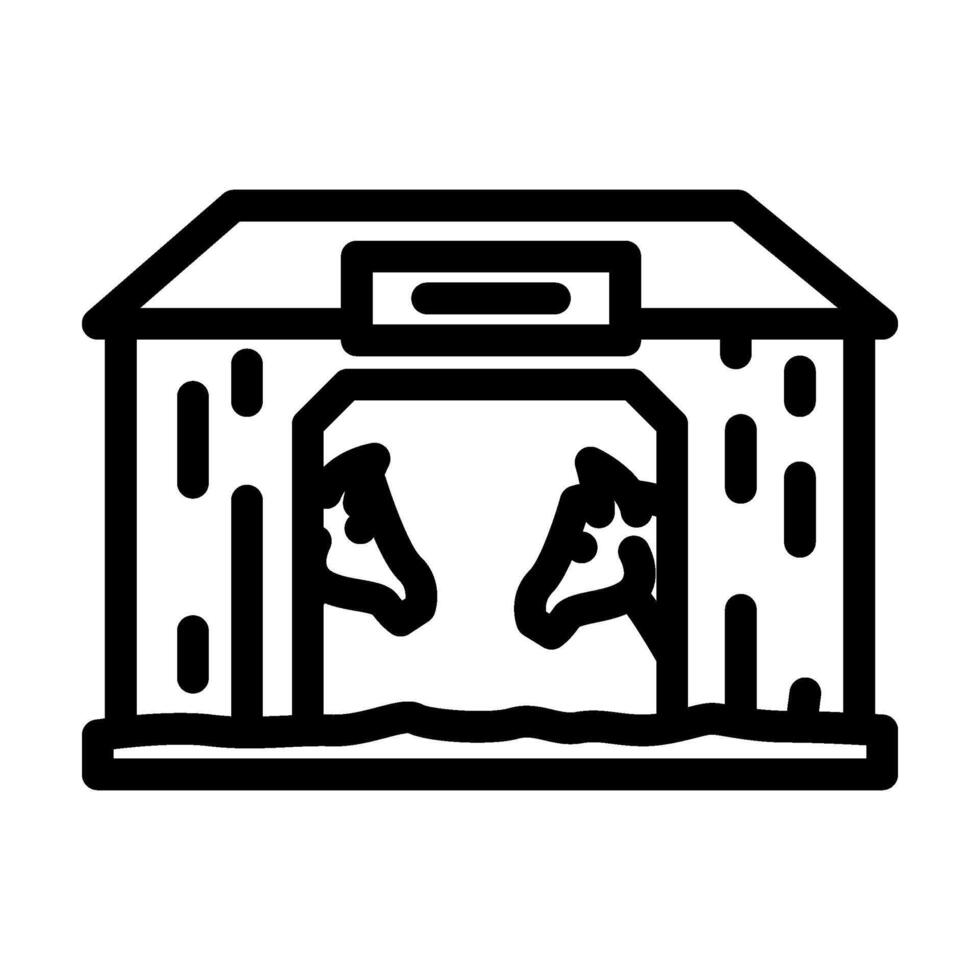 horse stable pet home line icon illustration vector