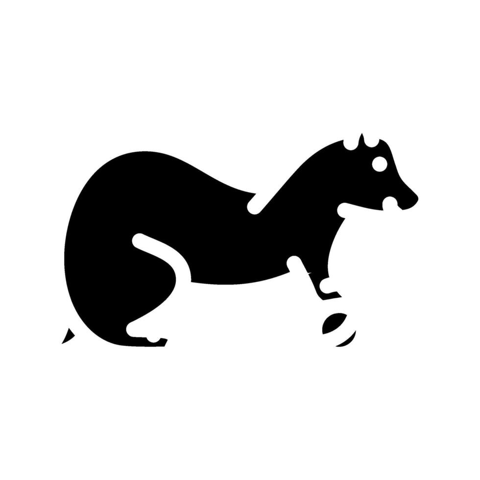 ferret playing pet home glyph icon illustration vector