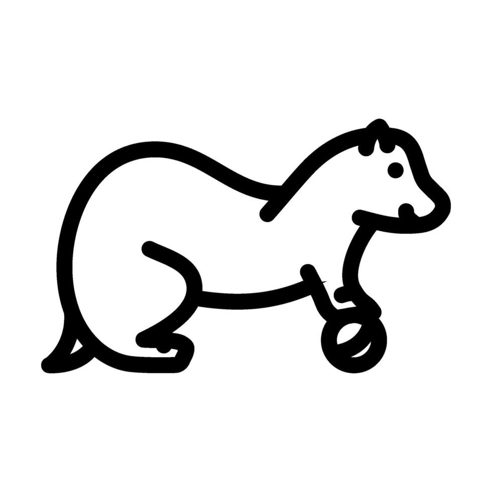 ferret playing pet home line icon illustration vector