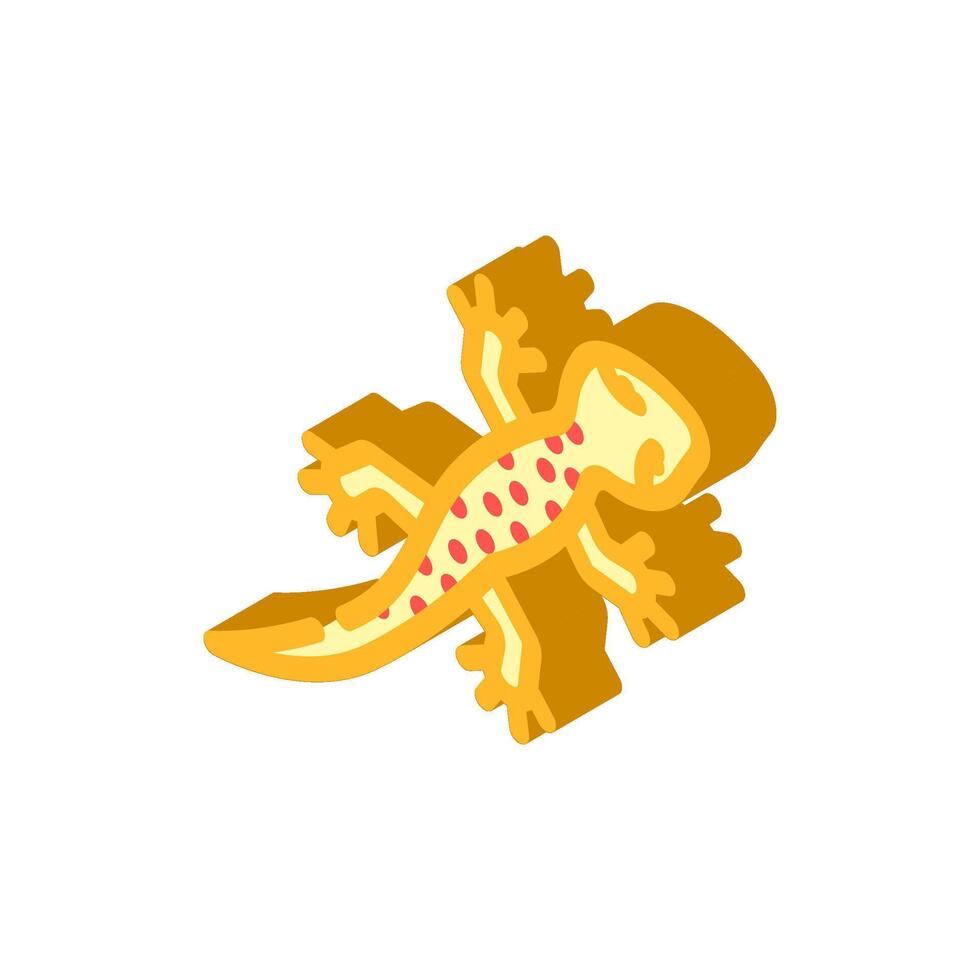 gecko climbing pet home isometric icon illustration vector