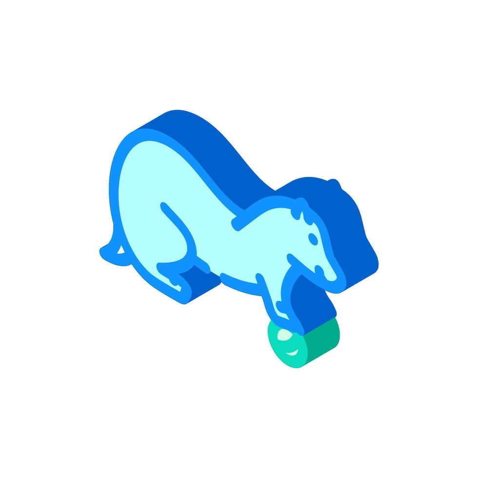 ferret playing pet home isometric icon illustration vector