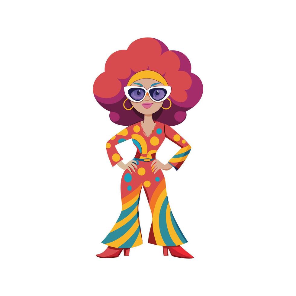 Trendy Funky Retro Fashion Model vector
