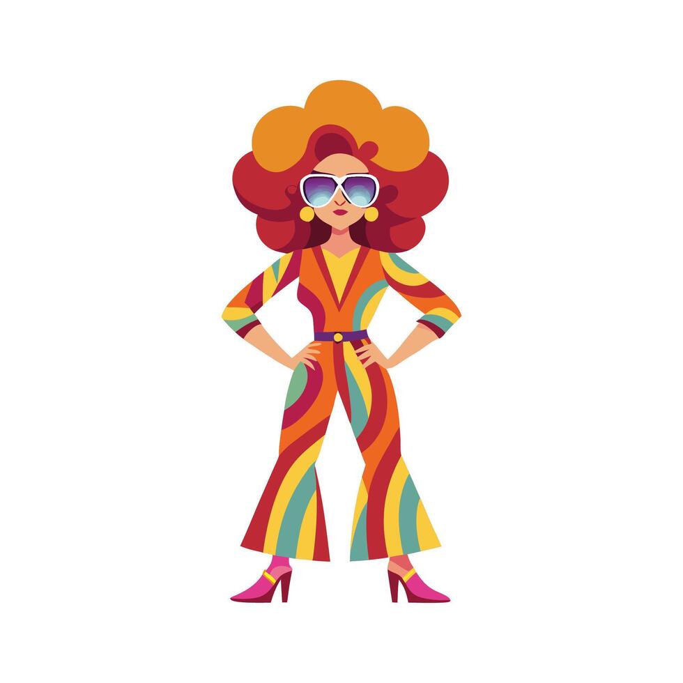 Bold Funky Retro Fashion Model vector