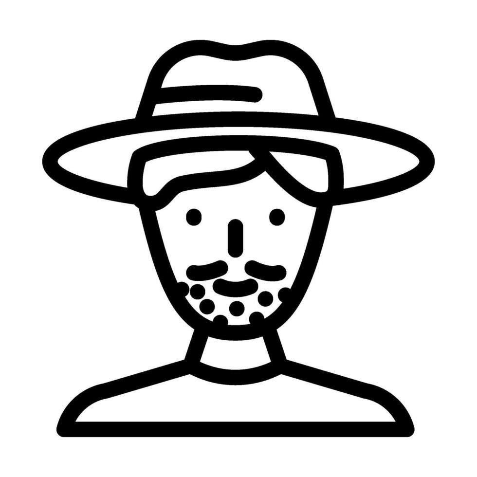 man avatar redneck line icon illustration vector