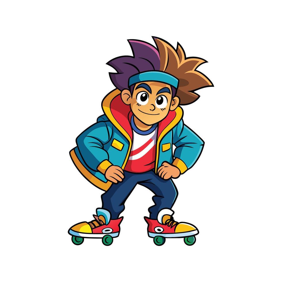 Bold Funky Retro Skate Fashion Model vector