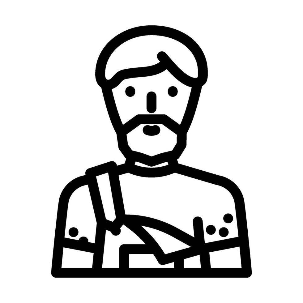 man redneck line icon illustration vector
