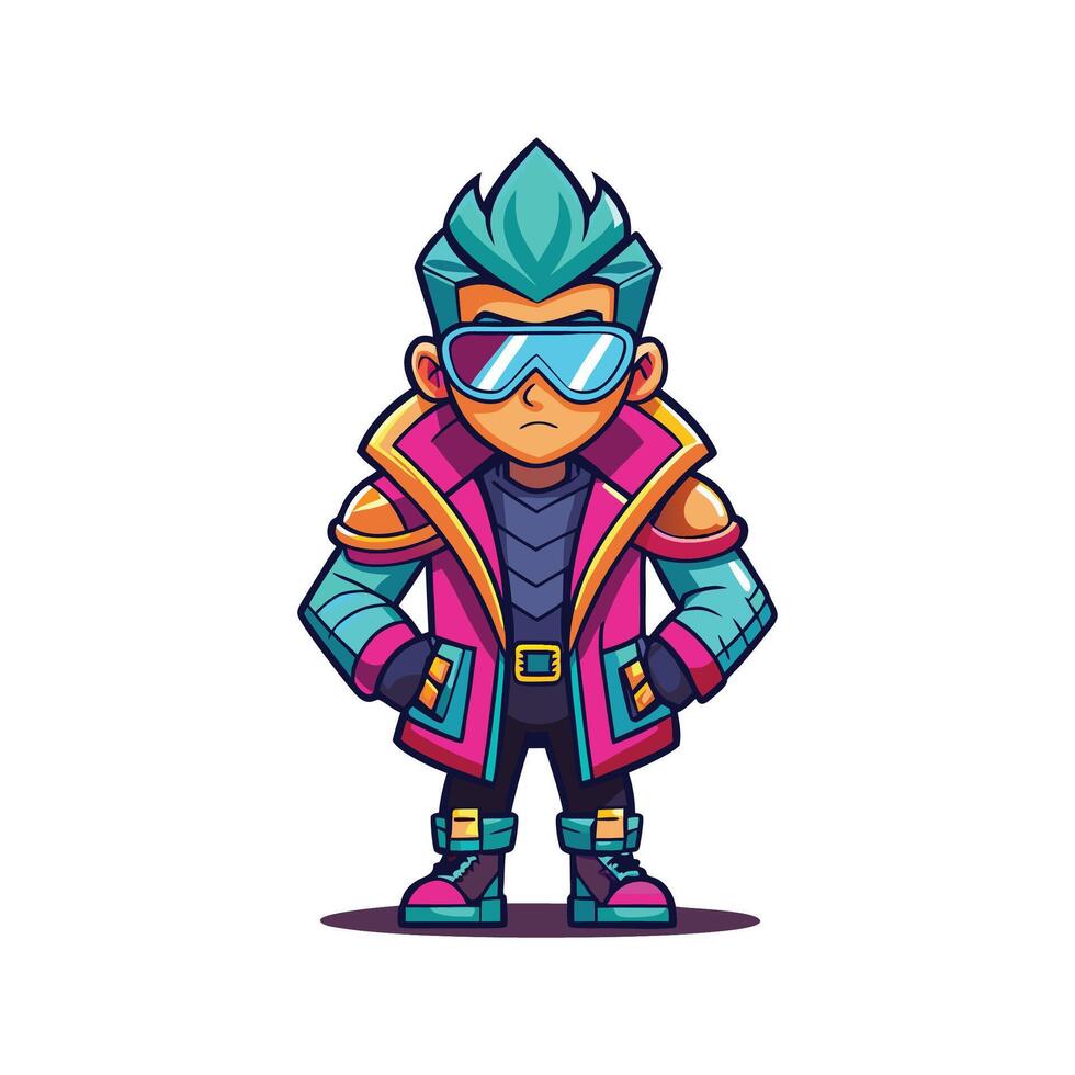 Vibrant Futuristic Cyberpunk Model vector