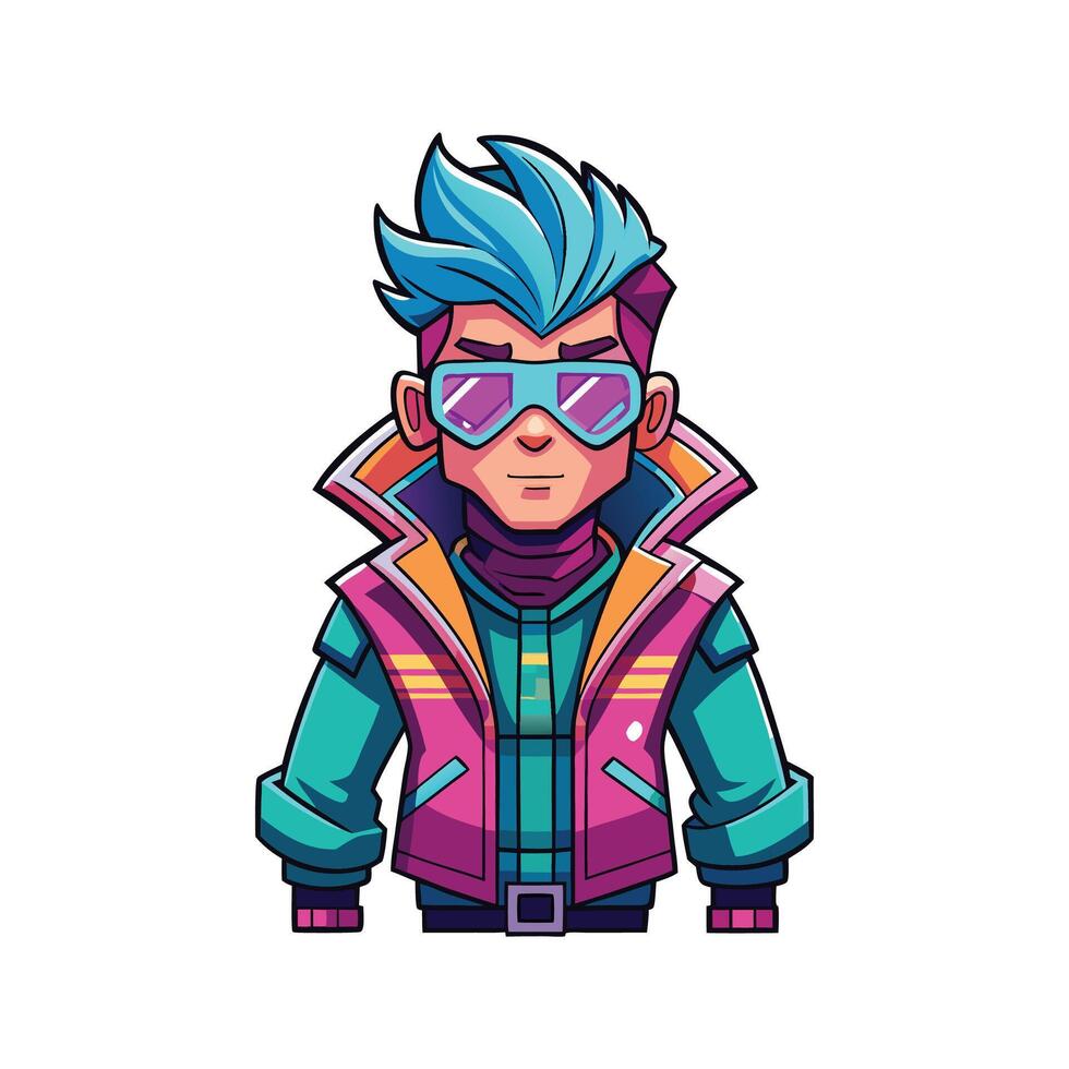Bold Futuristic Cyberpunk Model vector