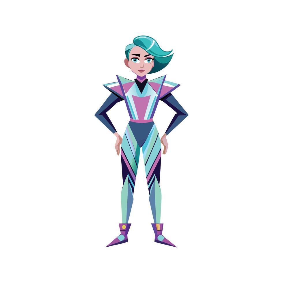 Vibrant Futuristic Holographic Model vector