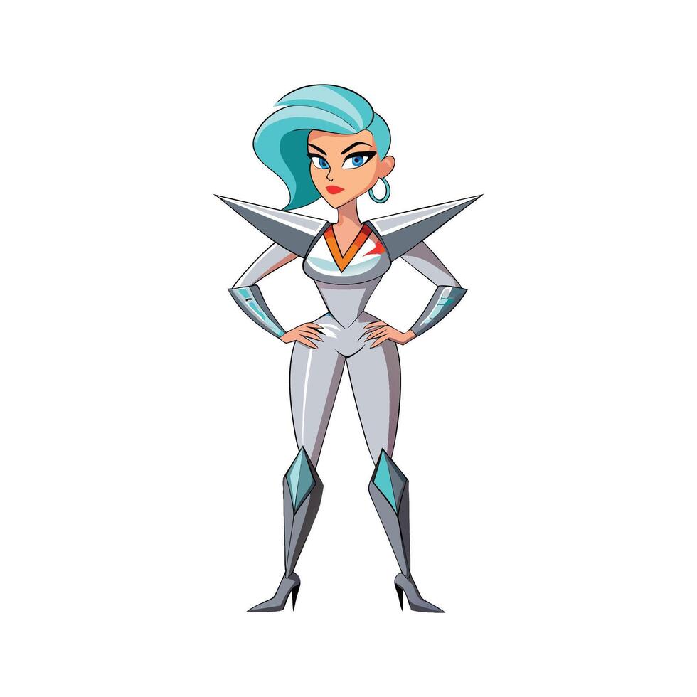 Bold Futuristic Metallic Fashion Model vector