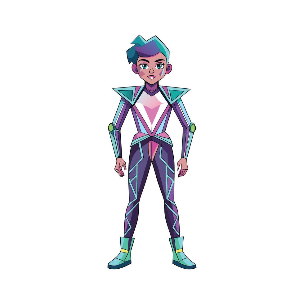 Stylish Futuristic Holographic Model vector