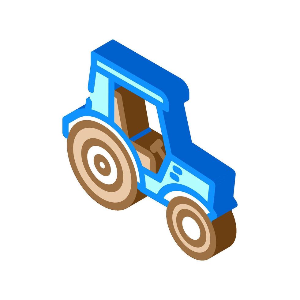 tractor redneck isometric icon illustration vector