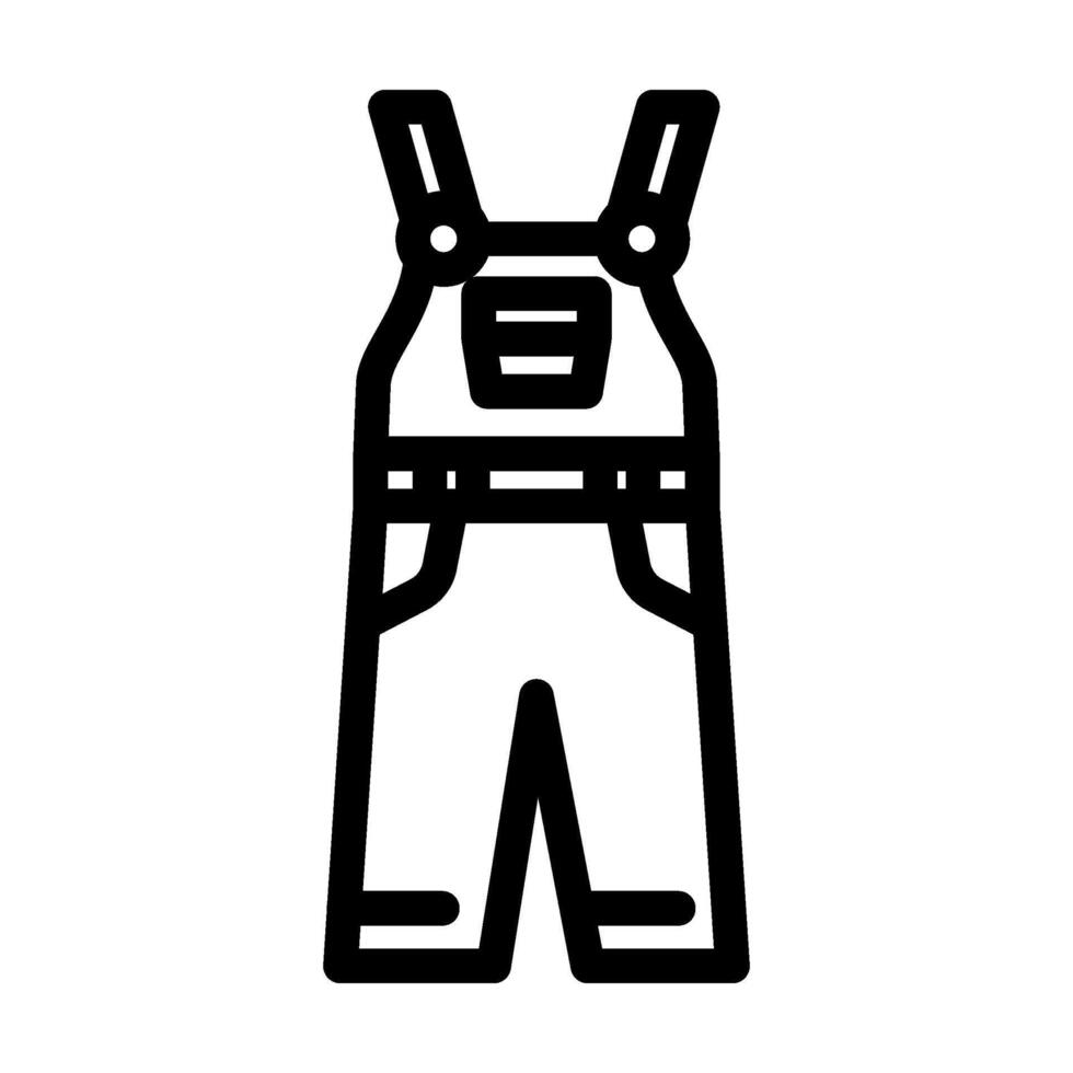 denim overalls redneck line icon illustration vector