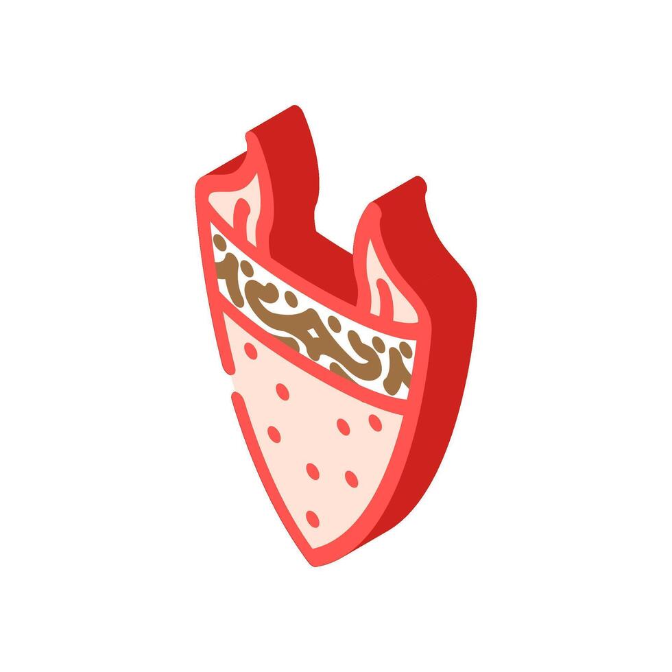 red bandana redneck isometric icon illustration vector