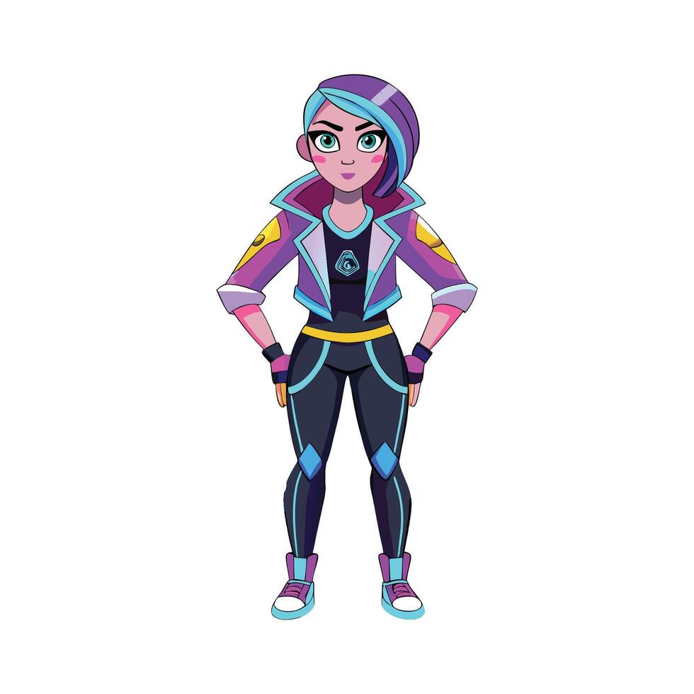 Stylish Futuristic Street Fashion Model vector