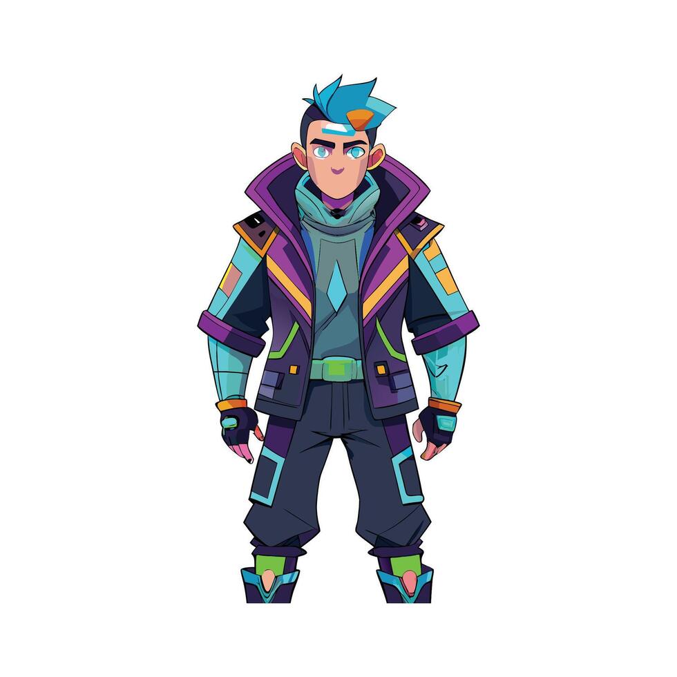 Trendy Futuristic Techwear Model vector